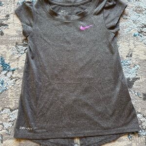 Nike Gray and Pink Dri-Fit Short Sleeve Tee- XS (4)